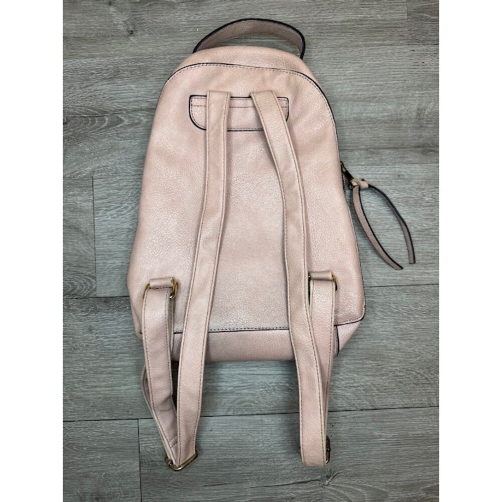 Cute Bear Mini Backpack Blush Pink Faux Leather Small Travel Bag - Picture 2 of 6